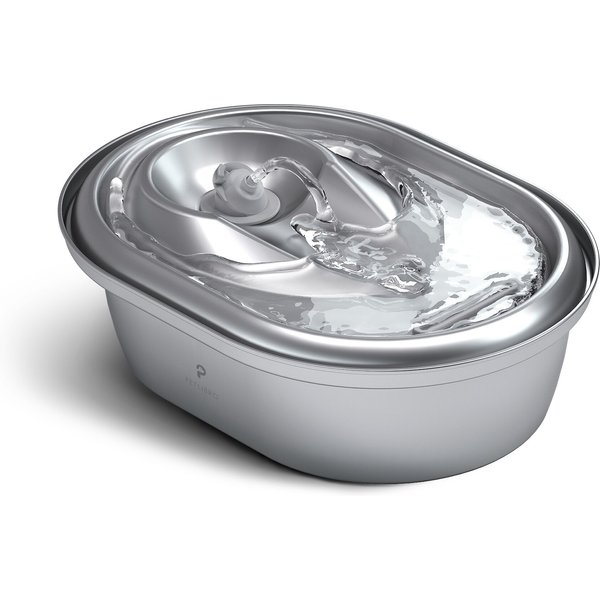 PawsPik PureFlow MAX Stainless Steel Curve Dog & Cat Water Fountain, 3.2-liter