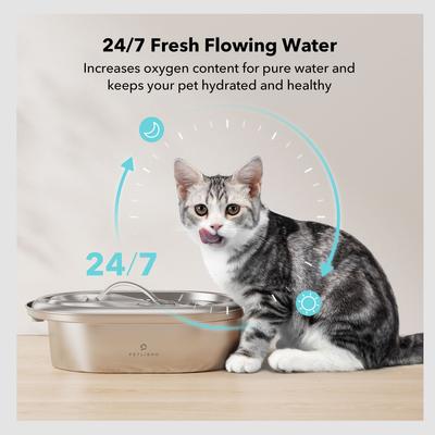 Show full view: Petlibro Stainless Steel Dog & Cat Fountain, 2-L slide 3 of 11