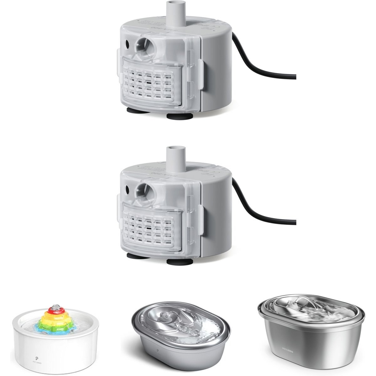 Petlibro Stainless Steel Water Fountain Replacement Pump, 2 count