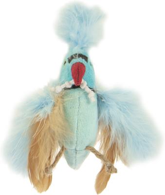 Show full view: Petlinks Blue Beauty Lush Plush Catnip & Silvervine Bird & Feather Cat Toy, Blue, Small slide 5 of 6