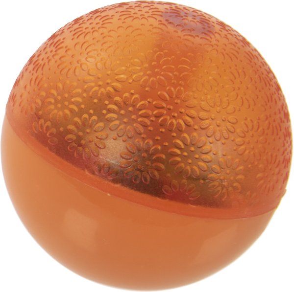 Petlinks Bobble Ball Soft Touch Dental Ball with Faux Fur Tail Cat Toy, Coral, Small
