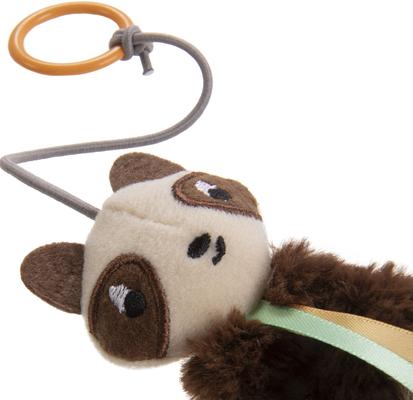 Show full view: Petlinks HappyNip Sneaky Swinger Bouncy Dangle Plush Raccoon Cat Toy, Brown, Medium slide 5 of 8
