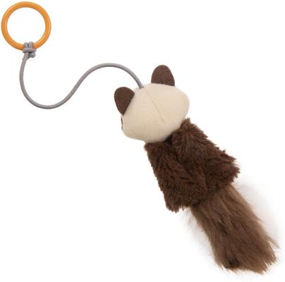 Show full view: Petlinks HappyNip Sneaky Swinger Bouncy Dangle Plush Raccoon Cat Toy, Brown, Medium slide 7 of 8