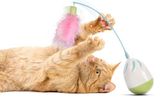 Show full view: Petlinks Wild Waver Erratically Spinning Electronic Motion with Feather & Ribbon Wand Cat Toy, Multi Color, Medium slide 3 of 8