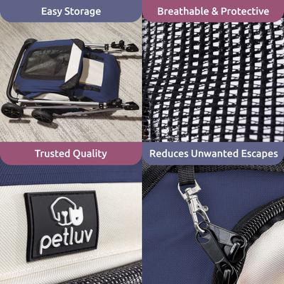 Show full view: PetLuv Premium Pet Stroller, Soft-Sided Carrier & Travel Crate, Navy, Large slide 8 of 11