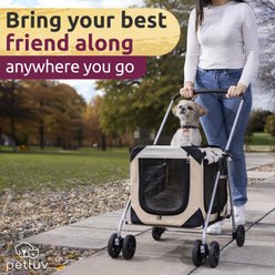 PetLuv Premium Pet Stroller, Soft-Sided Carrier & Travel Crate, Tan, Large slide 2 of 9