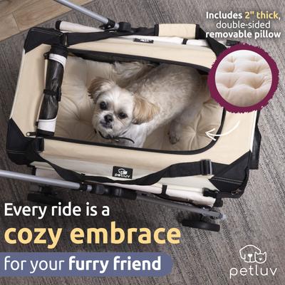 Show full view: PetLuv Premium Pet Stroller, Soft-Sided Carrier & Travel Crate, Tan, Large slide 4 of 11