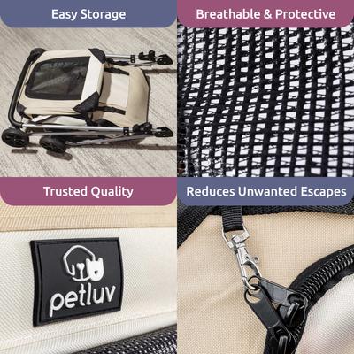 Show full view: PetLuv Premium Pet Stroller, Soft-Sided Carrier & Travel Crate, Tan, Large slide 8 of 11