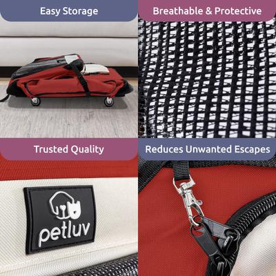 Show full view: PetLuv Premium Rolling Soft-Sided Cat & Dog Carrier on Wheels, Red, Large slide 6 of 11