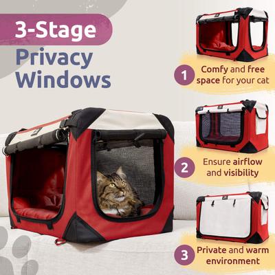 Show full view: PetLuv Premium Rolling Soft-Sided Cat & Dog Carrier on Wheels, Red, Large slide 7 of 11