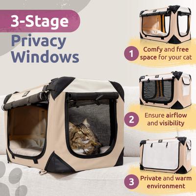 Show full view: PetLuv Premium Rolling Soft-Sided Cat & Dog Carrier on Wheels, Tan, Large slide 7 of 11