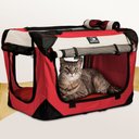 PetLuv Premium Soft-Sided Cat & Dog Carrier, Red, Small