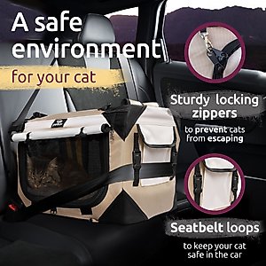 PetLuv Premium Soft-Sided Cat & Dog Carrier, Tan, Large