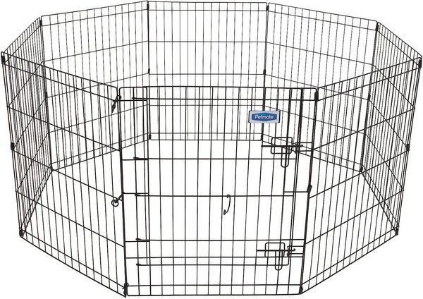 Show full view: Petmate 8-Panel Wire Dog Exercise Pen with Door, Black, Intermediate slide 2 of 7