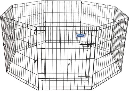 Show full view: Petmate 8-Panel Wire Dog Exercise Pen with Door, Black, Intermediate slide 3 of 8