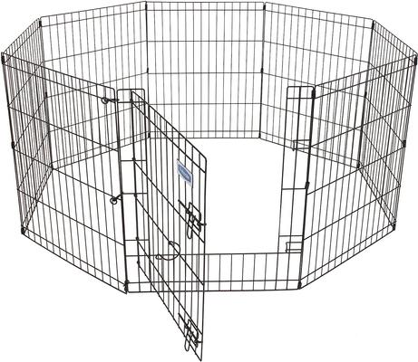 Show full view: Petmate 8-Panel Wire Dog Exercise Pen with Door, Black, Intermediate slide 4 of 8