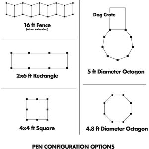 Petmate 8-Panel Wire Dog Exercise Pen with Door, Black, Intermediate