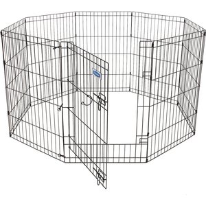 Petmate 8-Panel Wire Dog Exercise Pen with Door, Black, Large