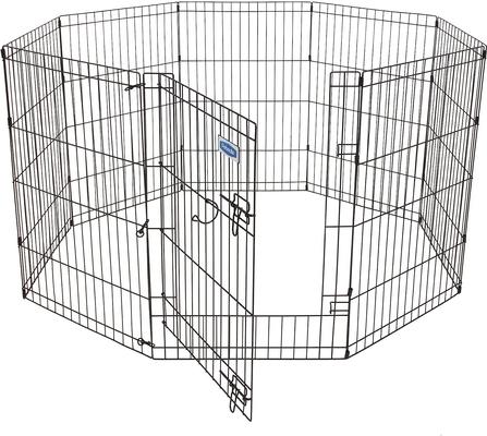 Show full view: Petmate 8-Panel Wire Dog Exercise Pen with Door, Black, Large slide 3 of 7