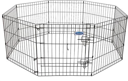 Show full view: Petmate 8-Panel Wire Dog Exercise Pen with Door, Black, Medium slide 3 of 8