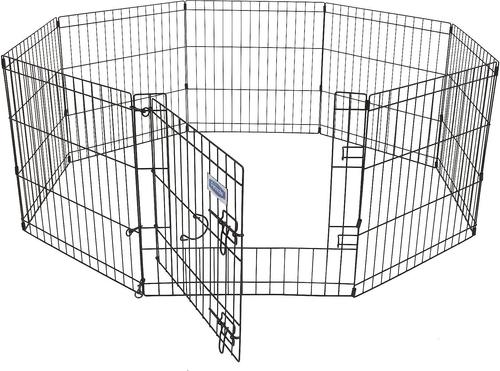 Show full view: Petmate 8-Panel Wire Dog Exercise Pen with Door, Black, Medium slide 4 of 8