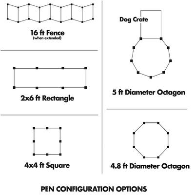 Show full view: Petmate 8-Panel Wire Dog Exercise Pen with Door, Black, Medium slide 6 of 8