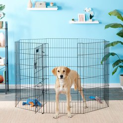 Petmate 8-Panel Wire Dog Exercise Pen with Door, Black, X-Large