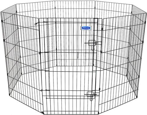 Show full view: Petmate 8-Panel Wire Dog Exercise Pen with Door, Black, X-Large slide 3 of 7