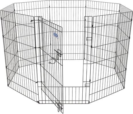 Show full view: Petmate 8-Panel Wire Dog Exercise Pen with Door, Black, X-Large slide 4 of 7