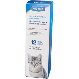 Petmate Drawstring Hi-Back Litter Pan Liners, Large