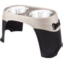 Petmate Easy Reach Diner Elevated Dog Bowls, Black Pearl/Tan, 12-cup