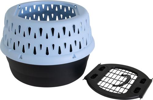 Show full view: Petmate Get A Round Ergonomic Airline Approved Dog & Cat Carrier, Clear Sky, 19-in slide 4 of 10