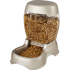 Petmate Pearl Pet Cafe Gravity Refill Dog & Cat Feeder, Tan, 12-cup