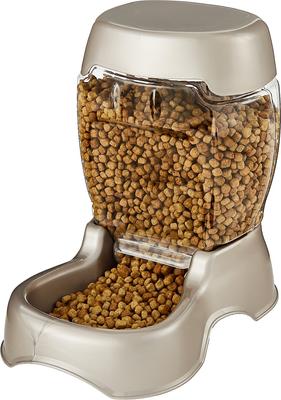 Show full view: Petmate Pearl Pet Cafe Gravity Refill Dog & Cat Feeder, Tan, 12-cup slide 5 of 8
