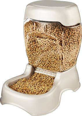 Show full view: Petmate Pearl Pet Cafe Gravity Refill Dog & Cat Feeder, Tan, 48-cup slide 4 of 7