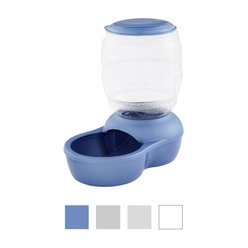 Petmate Pearl Replendish Gravity Refill Dog & Cat Feeder with Microban, Brushed Nickel, 8-cup