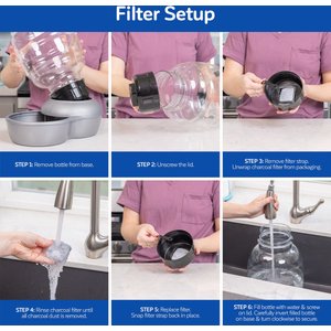 Petmate Pearl Replendish Waterer with Microban, Pearl Silver Gray, 0.5-gal