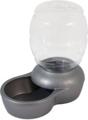 Petmate Pearl Replendish Waterer with Microban, Silver Grey, 1-gal