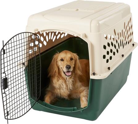 Show full view: Petmate Ruff Maxx Dog & Cat Kennel, Off White/Green, 40-in, 70-90-lbs slide 4 of 10