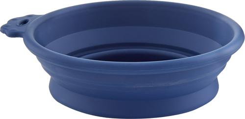 Show full view: Petmate Silicone Round Collapsible Travel Pet Bowl, Navy Blue, 3-cup slide 3 of 8