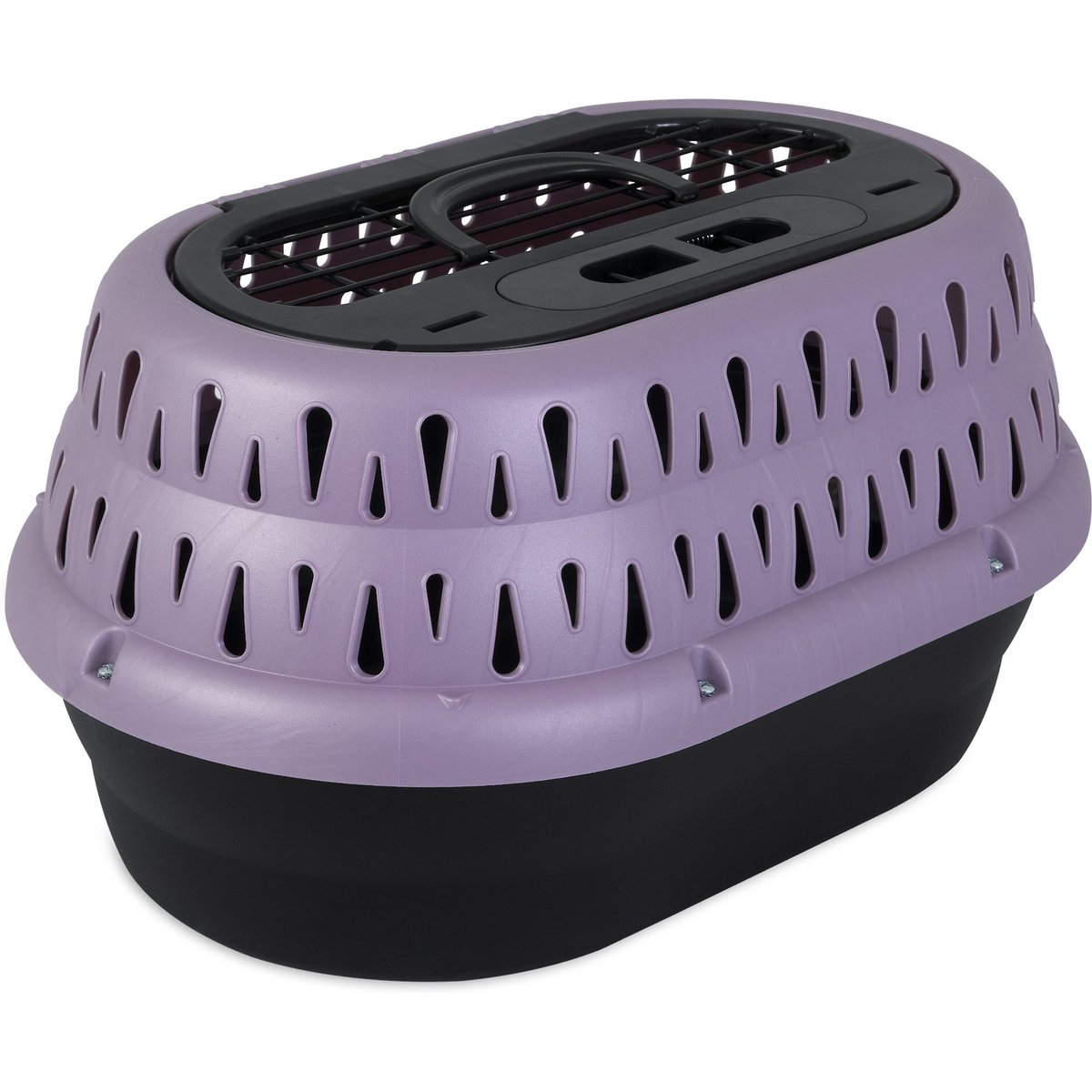 Petmate Top Load Cat Kennel, Pearl Bubble Grape/Black