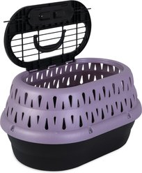 Petmate Top Load Cat Kennel, Pearl Bubble Grape/Black slide 2 of 6
