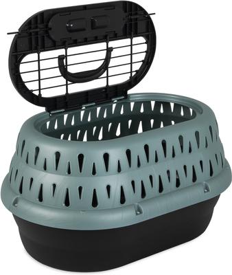 Show full view: Petmate Top Load Cat Kennel, Pearl Green Forest/Black slide 3 of 7