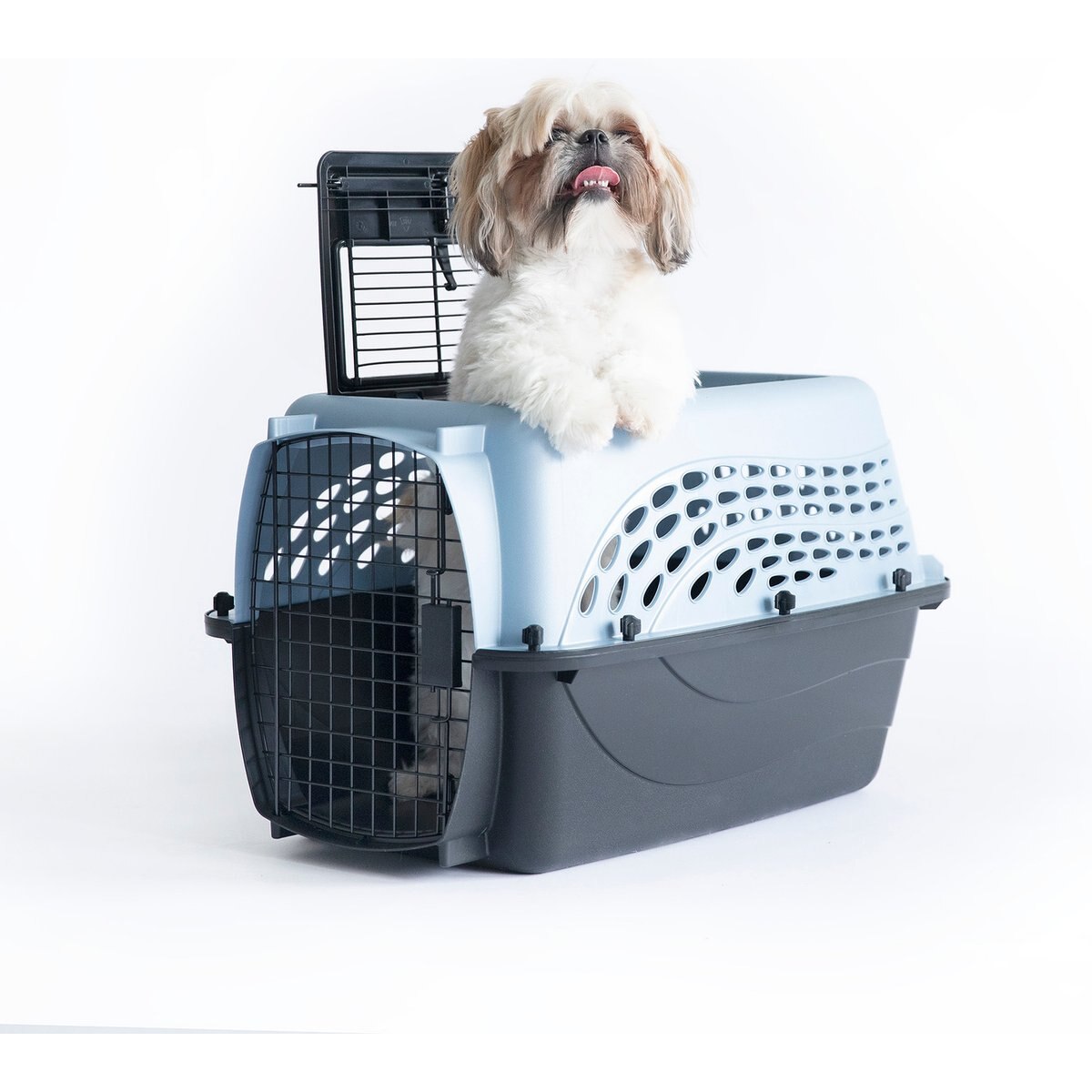 Petmate Two Door Top Load Dog & Cat Kennel, Blue, 24 inches, up to 15-lbs