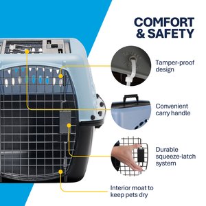 Petmate Two Door Top Load Dog & Cat Kennel, Blue, 24 inches, up to 15-lbs