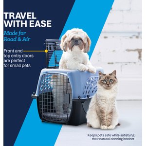 Petmate Two Door Top Load Dog & Cat Kennel, Blue, 24 inches, up to 15-lbs