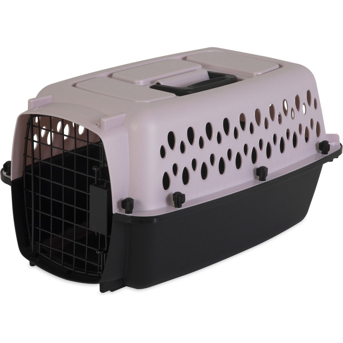 Petmate Vari Portable Dog & Cat Kennel, Pearl Pink/Black, 19-in, up to 10-lbs