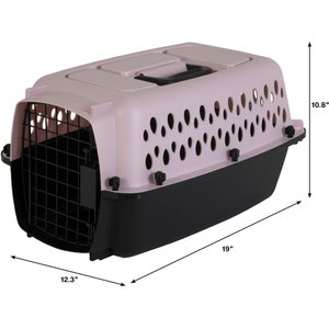 Petmate Vari Portable Dog & Cat Kennel, Pearl Pink/Black, 19-in, up to 10-lbs