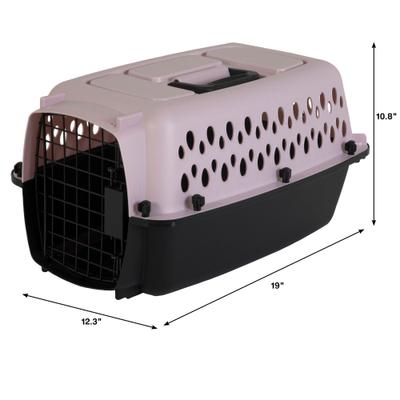 Show full view: Petmate Vari Portable Dog & Cat Kennel, Pearl Pink/Black, 19-in, up to 10-lbs slide 3 of 11