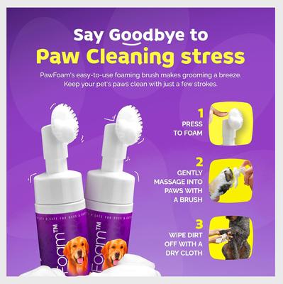 Show full view: Petnatics The Original PawFoam Dog & Cat Grooming Foam, Purple, 5-fl oz bottle slide 2 of 10